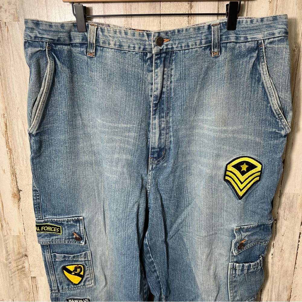 Vintage Y2K Patch Skater Loose Cargo Retro Jeans Mens Size 40 x 29 - Picture 2 of 10
